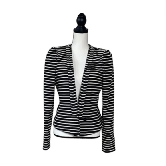 NWT BCBGMaxAzria Monochrome Striped blazer Jacket Hendrix - Picture 3 of 17